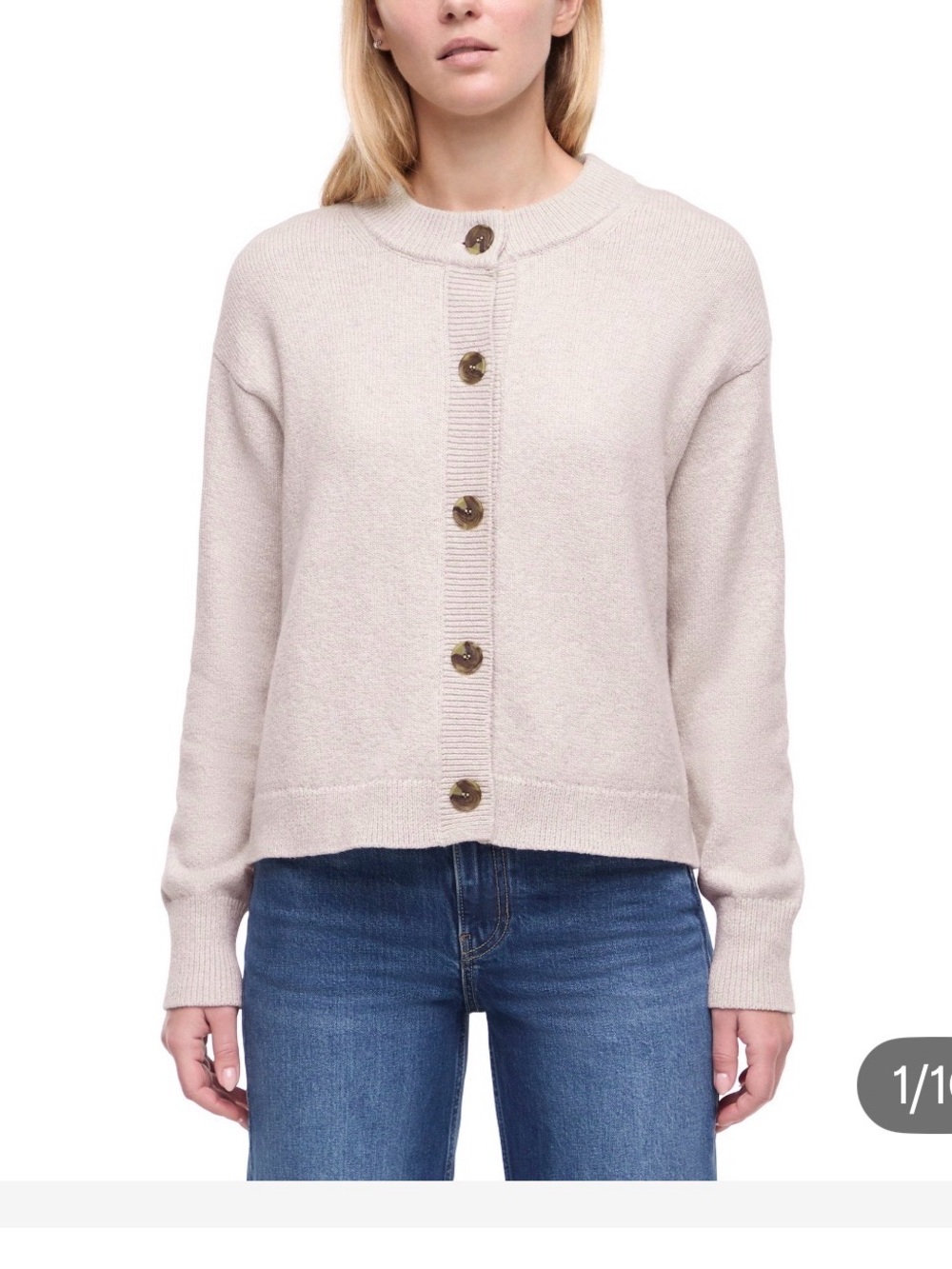 Relaxed Button-Front Cardigan in Pinkisk Tan Costco Banana Republic size small